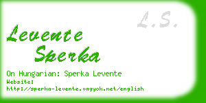 levente sperka business card